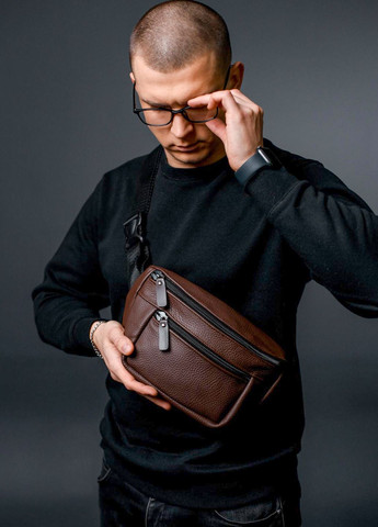 Бананка з натуральної зернистої шкіри Vishnya (317734921)