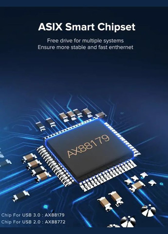 Внешняя сетевая карта / Сетевой адаптер USB 3.0 CM209 Gigabit Ethernet LAN RJ45 (10/100/1000Mbps) 50922 Ugreen (300523716)