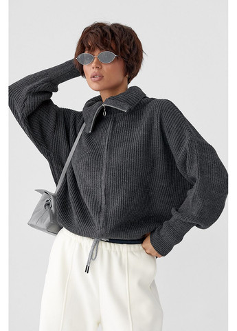 Темно-серый демисезонный кардиган Lurex