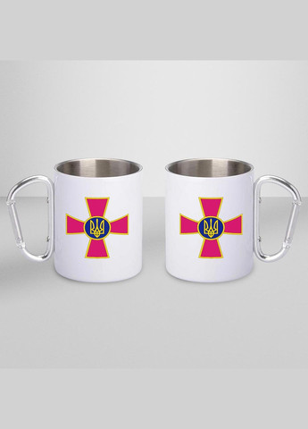 Кружка металлическая с карабином "ВСУ" 300 мл Белая No Brand (324262949)