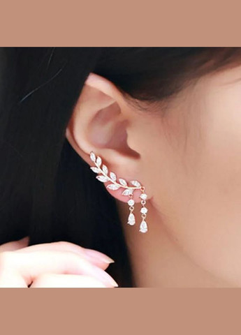 Сережки Гілочка Кристали протяжки колір стильні сережки віскі каміння No Brand (339104016)