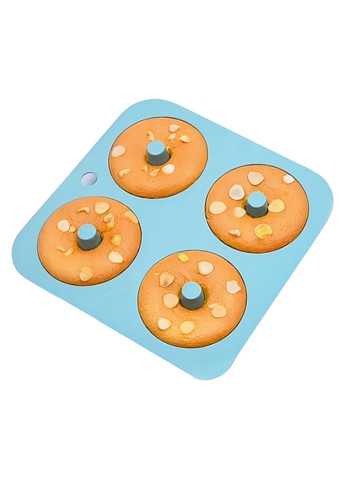 Форма квадратная силиконовая для выпечки пончиков и печенья на 4 ячейки 23.5х23.5х2 см A-Plus (300786084)