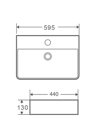 Умывальник накладной керамический Premium Quadro-0202 с переливом 600x420x120mm (MP6479) Mixxus (315337031)