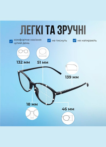 Комп'ютерні іміджеві окуляри для комп'ютера захисні універсальні чоловічі жіночі матові чорні з чохлом і серветкою в комплекті No Brand (331112895)
