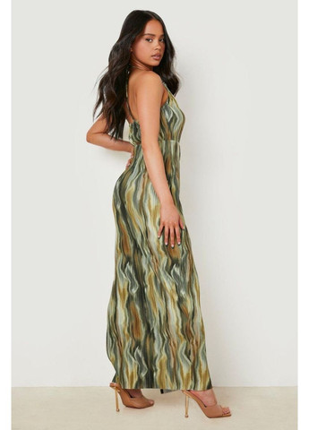 Оливковое (хаки) повседневный платье Boohoo с рисунком