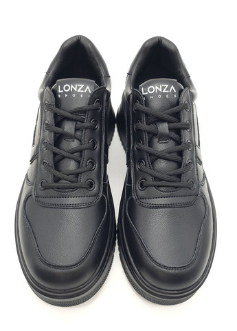 Черные женские кеды черные кожаные l-10-26 23 см(р) Lonza