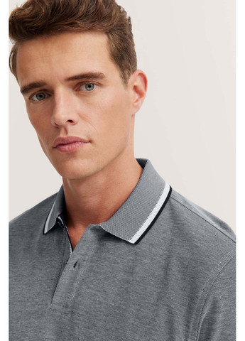 Синяя футболка-мужское поло синий для мужчин Bugatti однотонная