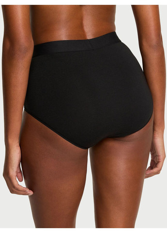 Трусики женские черные высокая талия со стразами Victoria's Secret бріфи (368794875)