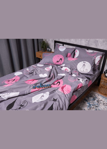 Комплект постельного белья Бязь Gold Люкс «» полуторный 143х210 наволочки 4х50х70 (MS-820002631) Moon&Star Mauve Cats (286762436)