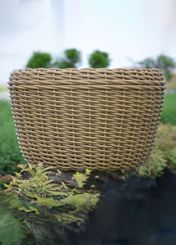 Кашпо велике 45 літрів (горщик для квітів та рослин),Вазон із штучного ротангу ручної роботи. Колір Дерево Handmade (329193750)