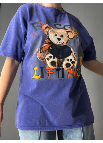 Футболка жіноча YIGOU 76 тай-дай з ведмедиком оверсайз No Brand - (329417453)