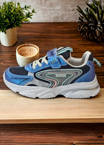 Синій осінні ортопедичні кросівки для дівчинки на липучці том м 9973f сині том м Tom.M