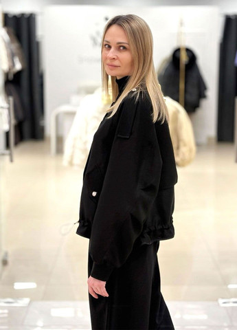 Черная демисезонная женский тренч 9913 black CHANEVIA