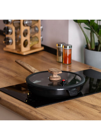 Алюминиевая сковорода с керамическим антипригарным покрытием 1.8 л Ø 24 см черная HP-4-457B MGC (370801911)