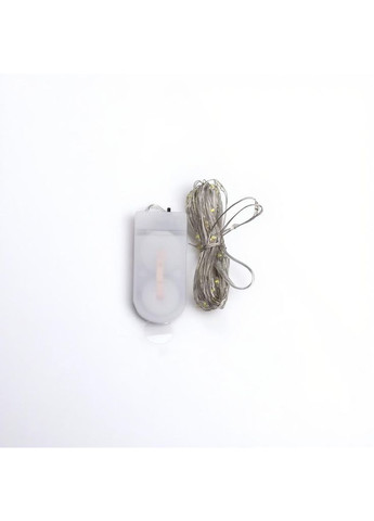 Світлодіодна гірлянда Роса 5 метрів на батарейках 50 led нитка на білому дроті жовта 50L5MWY No Brand (369478320)