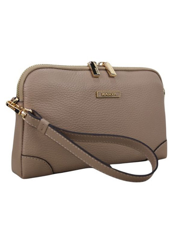 Сумка клатч жіноча бежева маленька натуральна шкіра (Д/Ш/В) 23/4/14(см) Karya (368801433)
