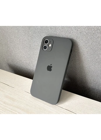 Чохол на айфон 11 квадратні бортики iphone 11 full camera square cover grey graphit Silicone Case (363976930)