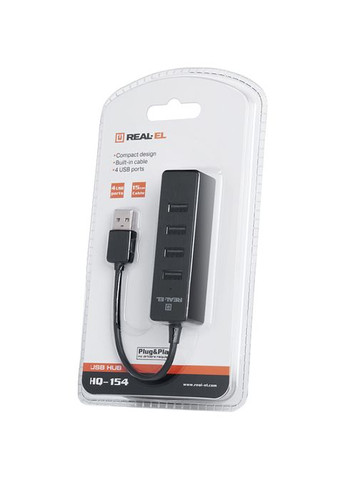USBхаб HQ-154 black Real-El (307084649)