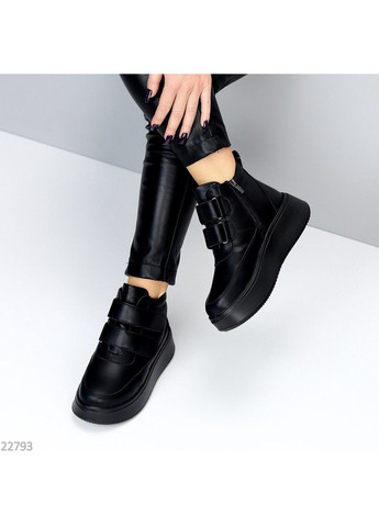 228 Черевики Зимові чорні шкіряні на ліпучках Hengji (306557606)