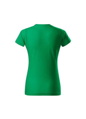 Зеленая всесезон футболка женская хлопковая однотонная зеленая 134-16 с коротким рукавом Malfini Basic