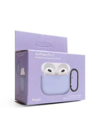 Чехол для с карабином силиконовый фиолетовый No Brand AirPods Pro 2 (400879480)
