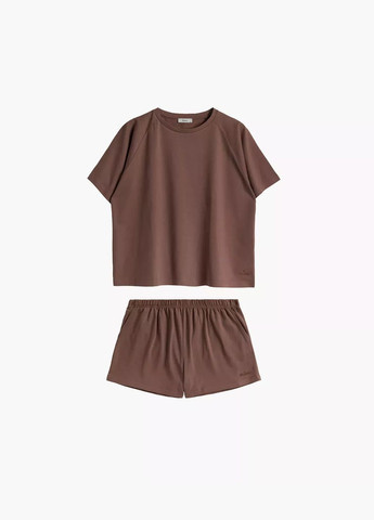 Коричнева всесезон жіночі піжама футболка + шорти Atlantic