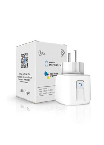 Умная Wi-Fi розетка Smart 20А со счетчиком энергии, 4400 Вт, Smart Plug для умного дома Google Home и Alexa TUYA (362354660)