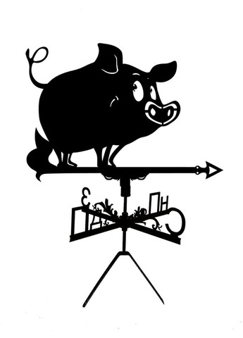 Флюгер на будинок Кабан, флюгер на дах з металу 3 мм. No Brand (368896631)