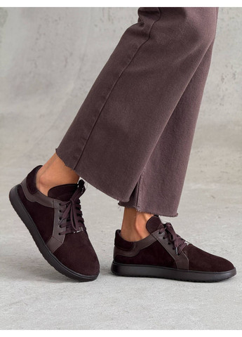 Темно-коричневі анатомічні замшеві кеди Helen