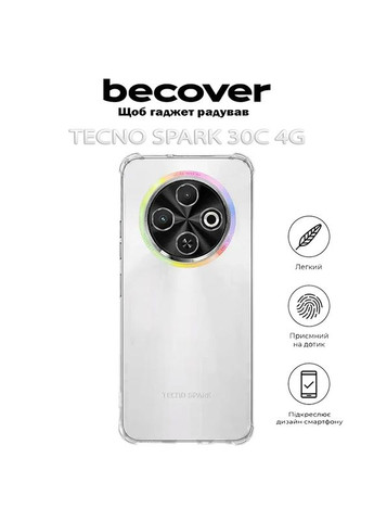 Чохол Anti-Shock для Tecno Spark 30C 4G Clear (712783) BeCover (332613896)