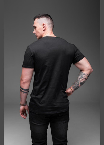 Чорна базова бавовняна футболка Vakko