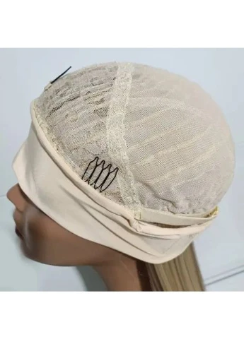 Парик блонд афро волнистый с повязкой на сетке (LC050-1) No Brand (400887693)
