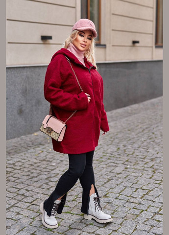 Бордовая женская теплая куртка бордового цвета р.62/64 380591 New Trend