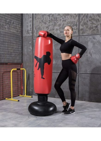 Надувна боксерська груша 1,6 м Червона для дітей і дорослих, водоналивна та компактна, ПВХ No Brand (362682235)