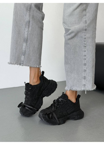 Стильні жіночі кросівки No Brand чорні демісезони (362648106)