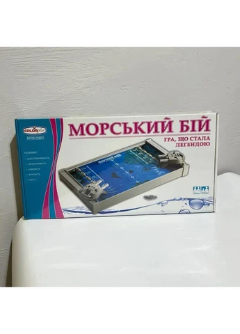 Настольная игра Морской бой 1 игровое поле 10 кораблей картон 30х30 см Украинская No Brand (400472440)