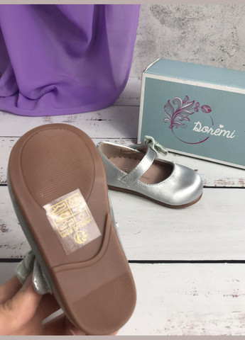 Серебряные туфли детские серебристый (037) без каблука DoReMi