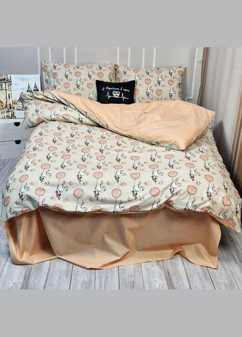 Постільна білизна Персиковий зайчик Ранфорс Двоспальна MERISET (306740034)