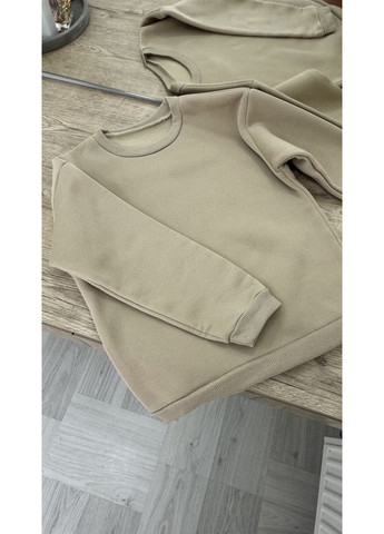 Бежевый демисезонный детский утепленный спортивный костюм для мальчиков брючный BabyStyle