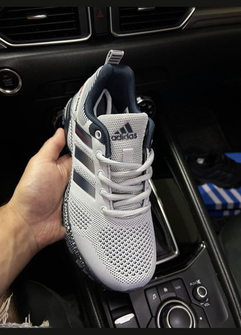 Светло-серые демисезонные мужские кроссовки adidas marathon tr 26 (реплика) светло-серые No Brand