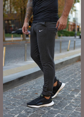 Темно-серые демисезонные брюки No Brand