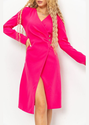 Рожева повсякденний повсякденне плаття із довгими рукавами на запах вільного крою чорне (sku_176r1050) No Brand однотонна