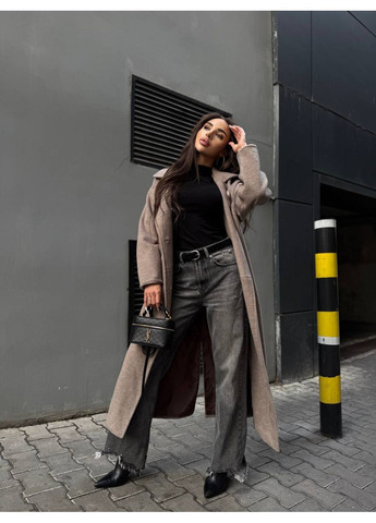 Коричневое демисезонное Пальто женское кашемировое Style Point