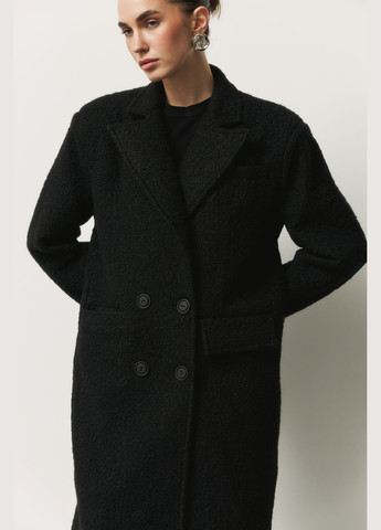 Черное демисезонное Женское пальто белое длинное каракуль ZF inspire