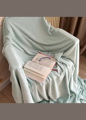 Плед мікрофібра велсофт однотонний двоспальний 180х200 (М-lel-002-02) No Brand (306633565)