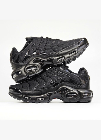 Черные демисезонные кроссовки мужские и женские Nike air max Tn plus black | Найк аір макс Тн плюс
