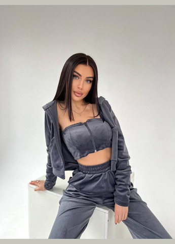 Плюшевий костюм трійка кофта, топ та штани Adelante (317470149)