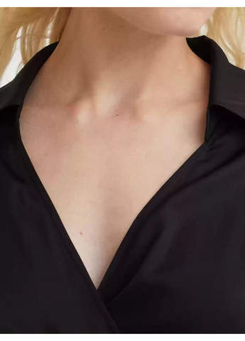 Черное кэжуал платье из вискозы H&M однотонное