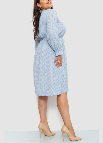 Блакитна сукня вільного крою шифонова, колір гірчичний, 204r701-1 Ager