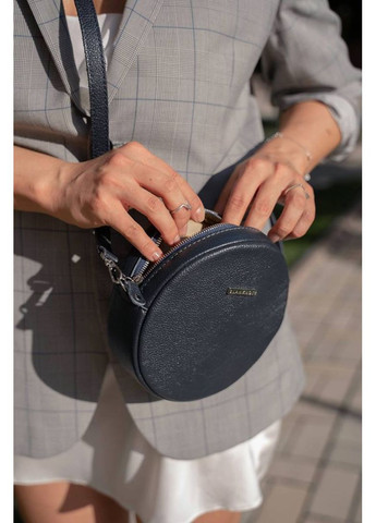 Кругла шкіряна жіноча сумочка Tablet темно-синя BlankNote (348359406)